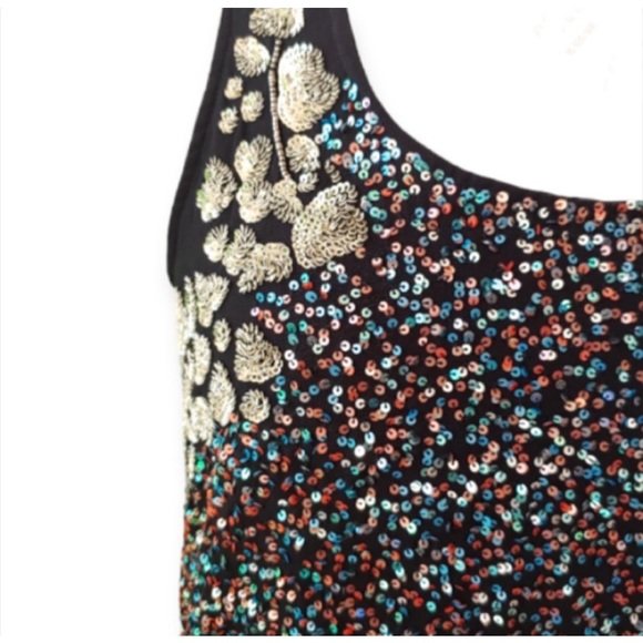 FOREVER 21 DANCING QUEEN SLEEVELESS SEQUIN RHINESTONE DRESS SIZE MEDIUM - Picture 3 of 10
